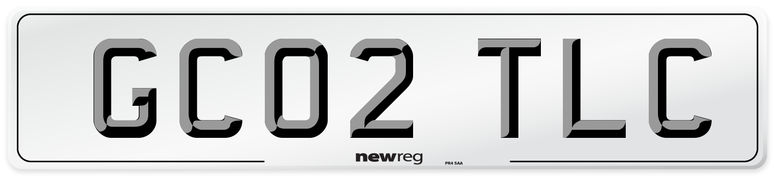 GC02 TLC Number Plate from New Reg